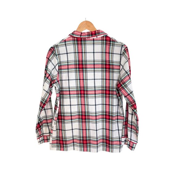 Wondershop Target Pajama Shirt Women Small Flannel Plaid White Tartan Sleepwear - Picture 3 of 13